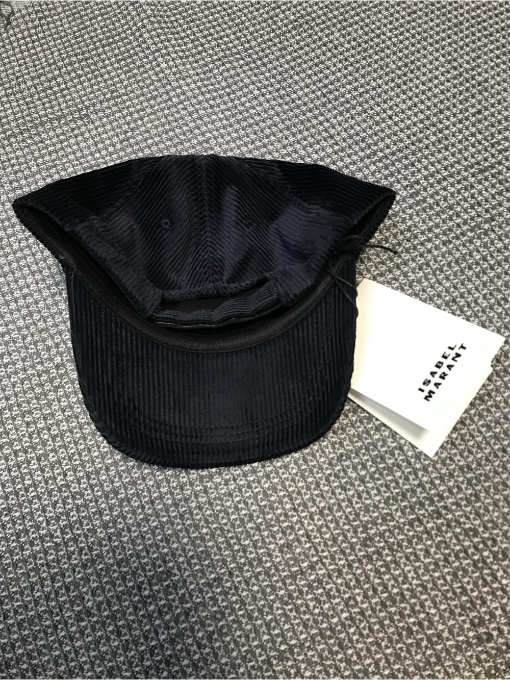 Isabel Marant Black Corduroy Logo Cap - Picture 2 of 4